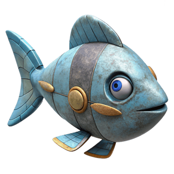 impressive modern Robotic Fish School Cutout detailed png