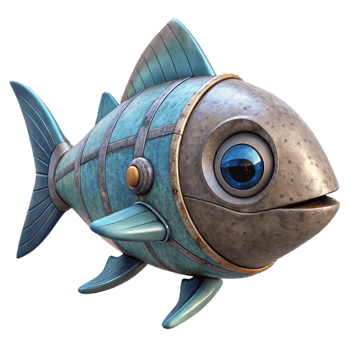 beautiful traditional Robotic Fish Side View Isolated Element professional png