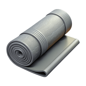 dramatic creative Rolled Yoga Mat Gray Isolated on Transparent Background original png
