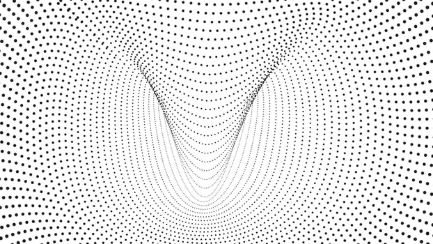 Abstract Geometric Halftone Dot Pattern with a Wave and Tunnel vector