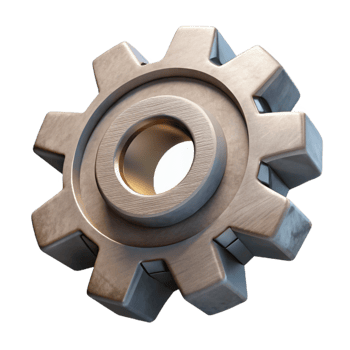 extraordinary minimalist Rotating Gear Mechanism Interlocking Teeth Cutout Element original png