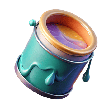 dramatic contemporary Rotating Paint Can in Zero Gravity Transparent Background high resolution png