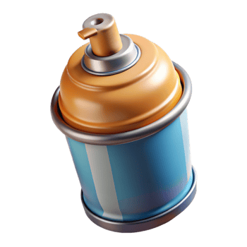 serene classic Rotating Paint Can with Dripping Paint Transparent Background original png