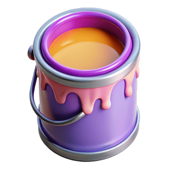 impressive traditional Rotating Paint Can with Dripping Paint Transparent Background png