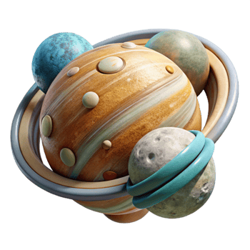 stunning minimalist Rotating Planets Representing Time Isolated genuine png