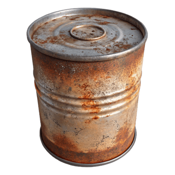 vibrant modern Rusted Metal Can Isolated original png