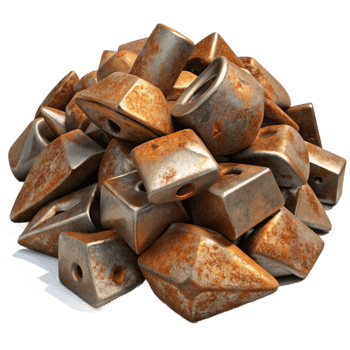 dramatic vintage Rusted Metal Debris Pile Isolated high resolution png
