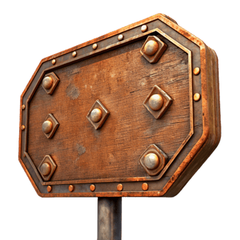 vibrant rustic Rusted Metal Sign Isolated authentic png