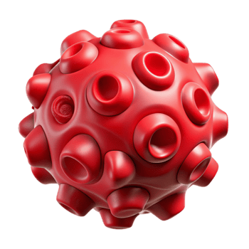 stunning classic Scarlet Red Synthetic Spore Cutout Element png