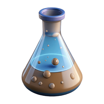 vibrant classic Science Beaker with Bubbling Liquid Isolated original png