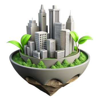 extraordinary classic Self Growing City Bio Architecture Cutout Element premium png