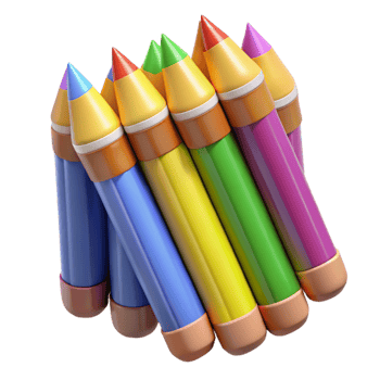 wonderful abstract Set of Colorful Pencils Arranged Neatly Cutout professional png
