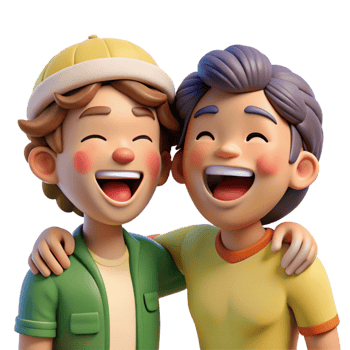 vibrant artistic Sharing a Laugh Outdoors Isolated high resolution png