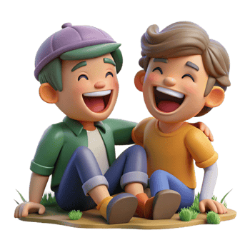 magnificent creative Sharing a Laugh Outdoors Isolated exclusive png