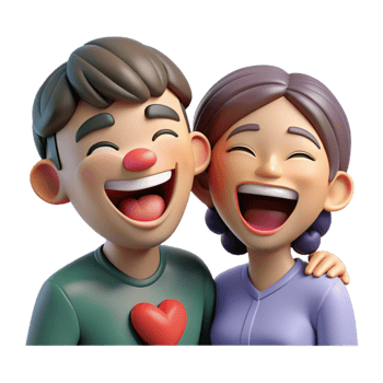 dramatic contemporary Sharing Laughter and Love Cutout original png