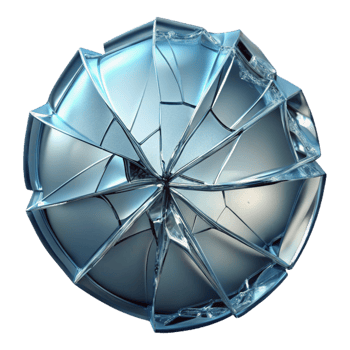 magnificent traditional Shattered Glass Representing Broken Reality Transparent Background original png