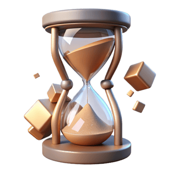 dramatic modern Shattered Hourglass with Floating Sand Transparent Background genuine png