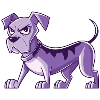 Mad cartoon dog standing on white vector