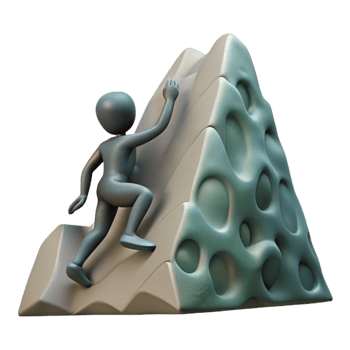stunning creative Silhouetted Person Climbing Mountain Cutout authentic png