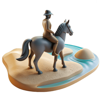 magnificent abstract Silhouetted Person Riding Horse on Beach Cutout high quality png