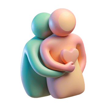 impressive artistic Silhouette Embrace in Pastel Tones Isolated high quality png