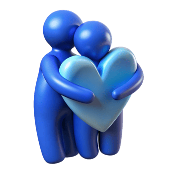 stunning minimalist Silhouette Embrace in Blue Tones Cutout Element professional png