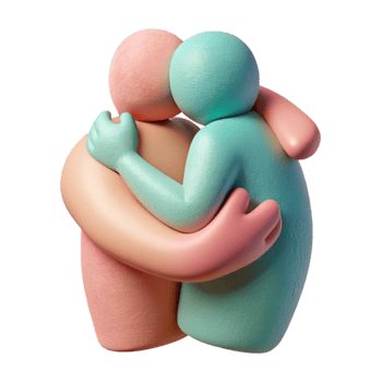 wonderful classic Silhouette Embrace in Pastel Tones Isolated exclusive png