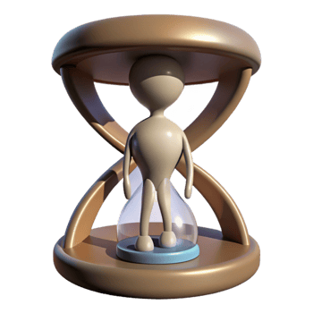 magnificent artistic Silhouette Figure Trapped in Time Loop Cutout authentic png