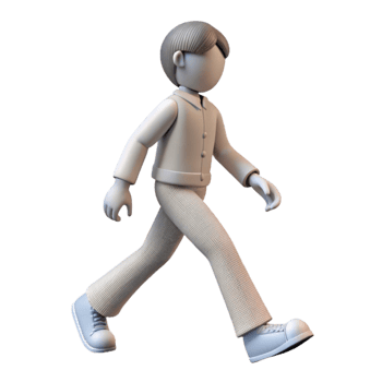 vibrant vintage Silhouette Figure Walking Motion Cutout with White Shadow Effect detailed png