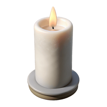 impressive rustic Single White Candle Front View Cutout png