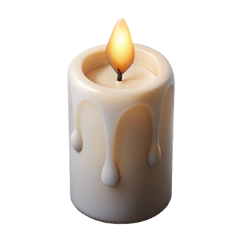 wonderful classic Single White Candle with Soft Lighting Cutout genuine png