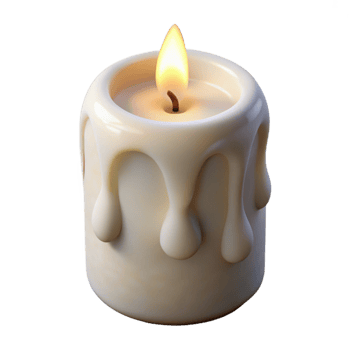 magnificent modern Single White Candle with Soft Lighting Cutout authentic png