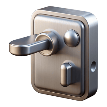 serene rustic Smart Door Lock Brushed Metal Isolated Element high quality png