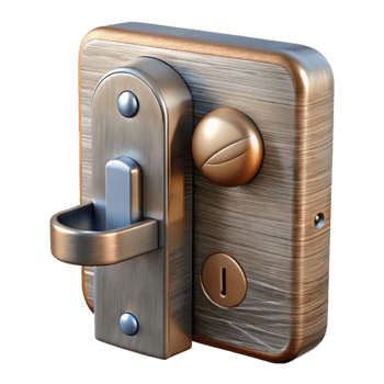 impressive rustic Smart Door Lock Brushed Metal Isolated Element genuine png
