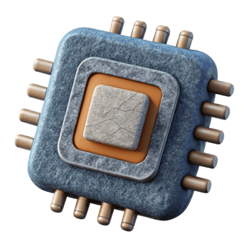 magnificent creative Smart Fabric Microcontroller Chip Isolated detailed png