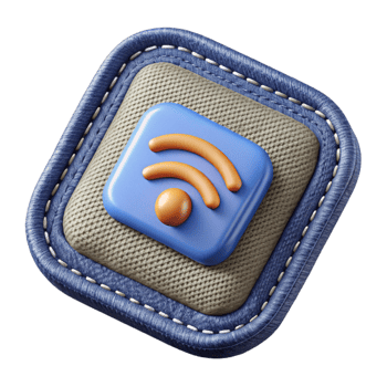 serene artistic Smart Fabric Patch with Wireless Connectivity Isolated Element high quality png