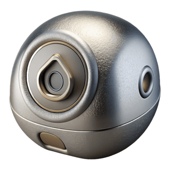 dramatic minimalist Smart Home Device Silver Isolated high resolution png