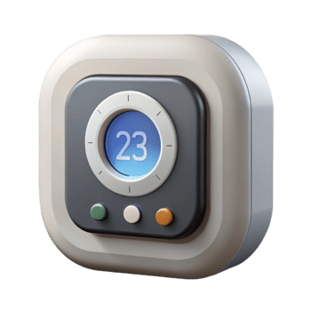 elegant artistic Smart Thermostat Digital Display Isolated professional png