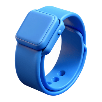 wonderful modern Smartwatch Band Silicone Blue on Transparent Background high quality png