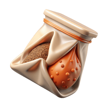 serene classic Sous Vide Bag with Herbs Isolated Element png