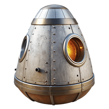 extraordinary traditional Space Capsule Reentry Heat Shield Isolated original png