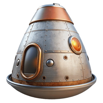extraordinary artistic Space Capsule Reentry Heat Shield Isolated premium png