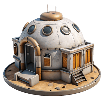 wonderful rustic Space Colonization Habitat Exterior Isolated premium png