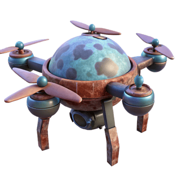 impressive vintage Space Farming Drone Transparent Background exclusive png