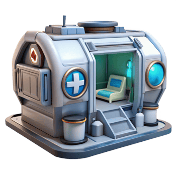 serene vintage Space Habitat Medical Bay Isolated genuine png