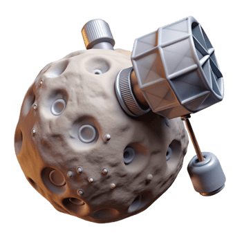 magnificent minimalist Space Probe Exploring Asteroid Transparent detailed png