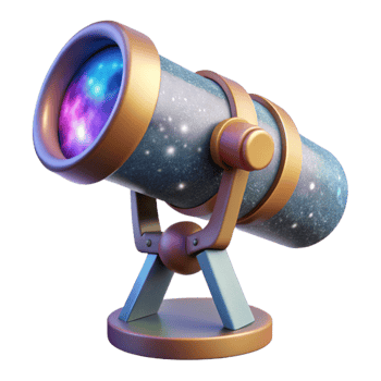 elegant modern Space Telescope with Nebula Transparent detailed png