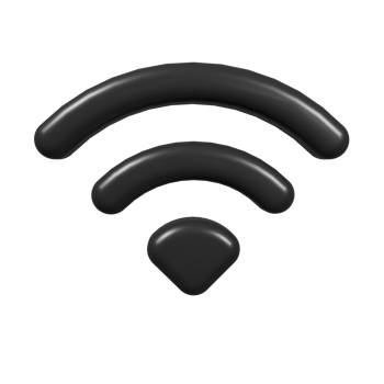3D Black WiFi Signal Icon png