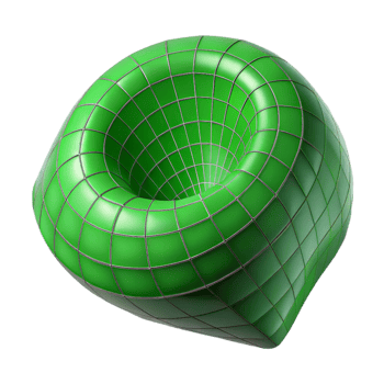 wonderful artistic Space Time Grid Distorted Perspective Green Isolated high resolution png