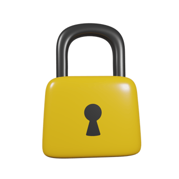 3D Yellow Locked Padlock Icon png